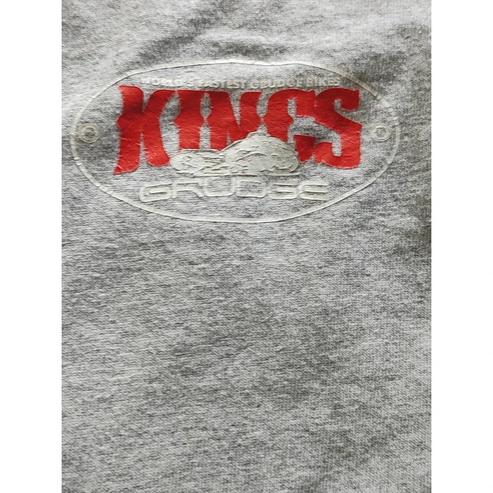 Gildan Kings of Grudge T-Shirt Kids M Gray Good Gorilla Graphic Racing Tee